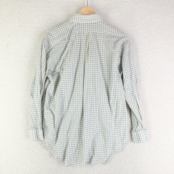 Psycho Bunny Shirt Mens 2 Medium Yellow Blue Button Up Long Sleeve - Picture 4 of 9